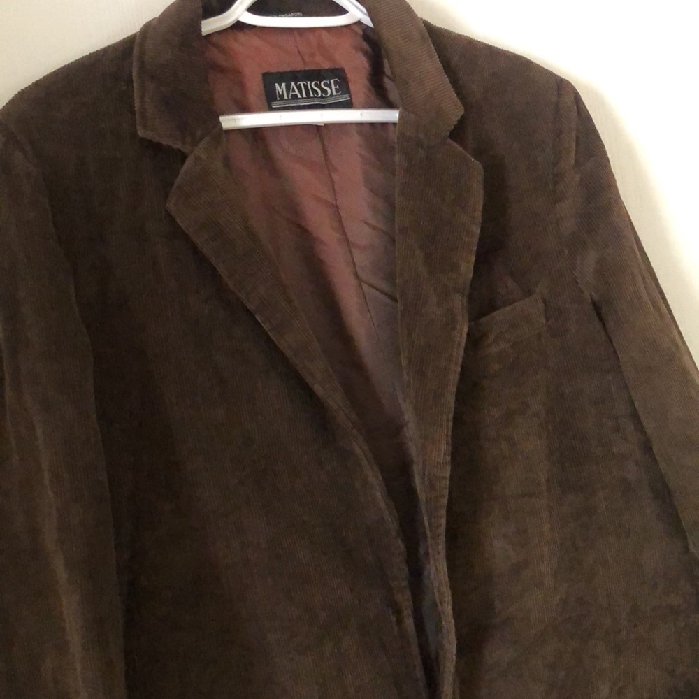 Men’s Matisse VTG rare front pocket corduroy grungecore Brown blazer sports coat